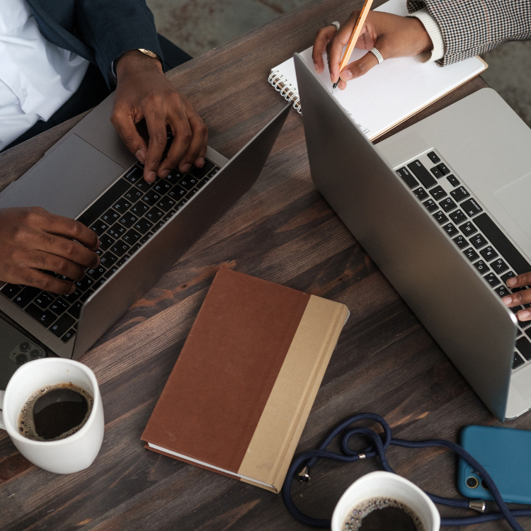 Business owners working together on their digital presence